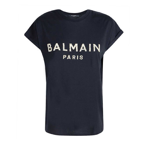 balmain/巴尔曼 女士 服装 21春夏 棉质圆领字母logot恤 女士短袖t恤