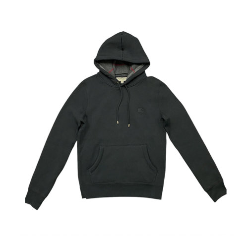 burberry/博柏利 男装卫衣经典款男士黑色系格纹骑士刺绣棉质连帽休闲