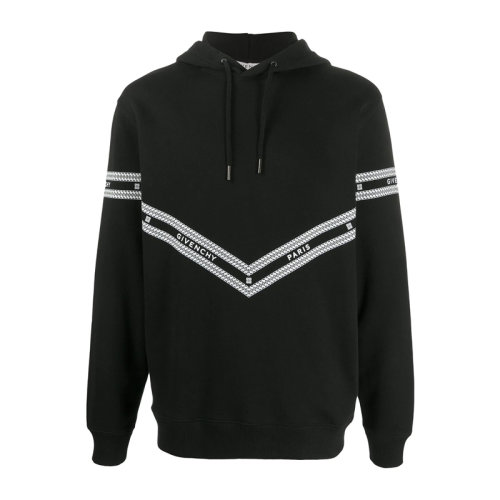 givenchy/纪梵希 男士 服装 21春夏 黑色棉质锁链logo印花卫衣 男士