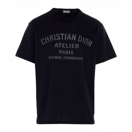 dior homme 迪奥桀骜 男士 服装 21春夏 蓝色圆领棉质t恤 男士短袖t恤