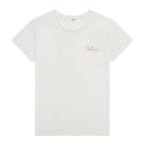 【celine赛琳 女士短袖t恤【经典】celine/赛琳 celine 刺绣书写体