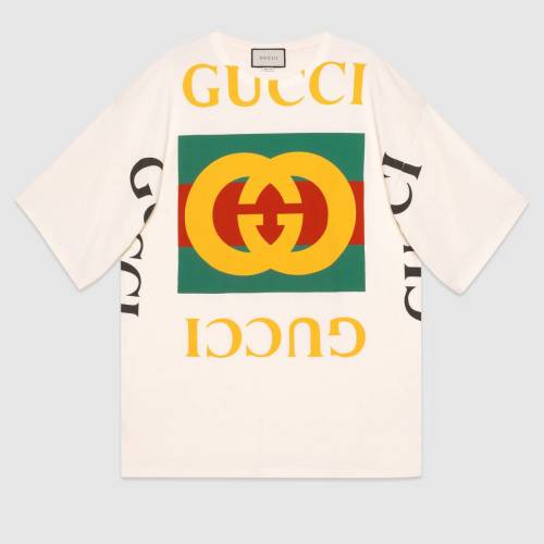 【预售】gucci/古驰 gucci 标识廓形 t 恤大logo 奶油白 539080 xja9c