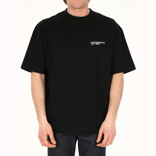 balenciaga/巴黎世家 21年春夏 logo 男性 黑色 男士短袖t恤 612966