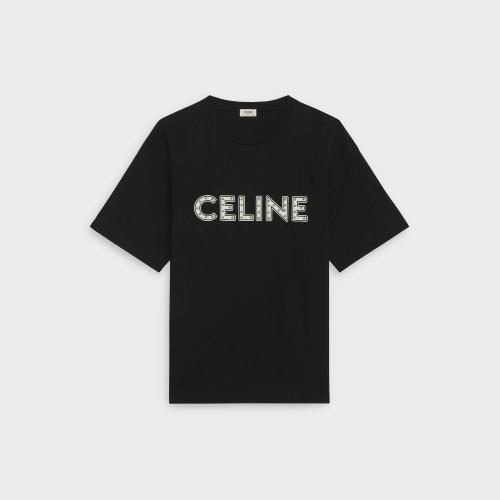 celine赛琳思琳 21年春夏 男士 短袖t恤 t-shirt loose celine studs