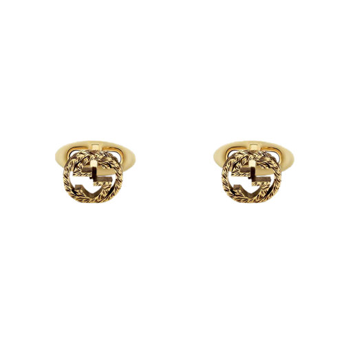 gucci/古驰 袖扣 yellow gold interlocking g cufflinks 579823j