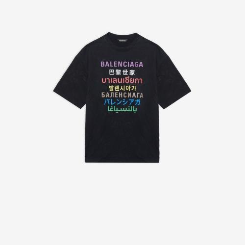 【包邮包税】 balenciaga巴黎世家 21年春夏 男士 短袖t恤 languages