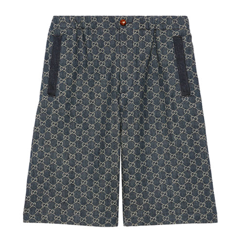 【包税】gucci/古驰 2021年新款 epilogue系列 男士gg牛仔棉质短裤