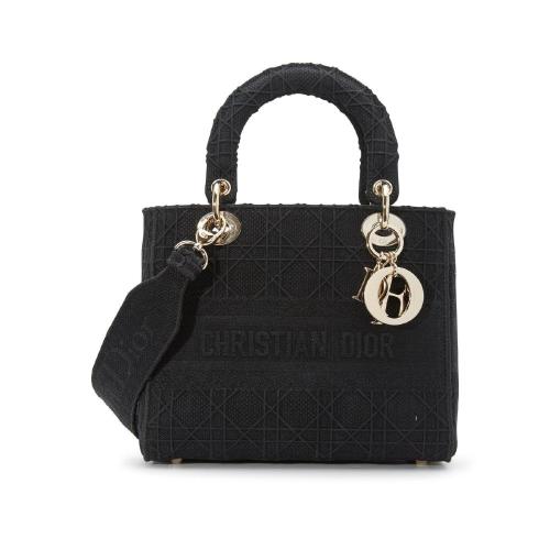 【包邮包税】 dior迪奥 21年春夏 女士 手提包 lady dior 中号帆布包