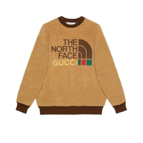 gucci北面联名卫衣,gucci北面联名卫衣真假 21年春夏 女士 the north face x gucci联名系列环保毛皮卫衣 644662