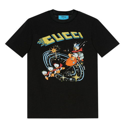 【包税】gucci/古驰 2021年新款 女士黑色棉质迪士尼x gucci唐老鸭t恤