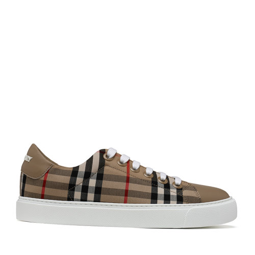 burberry/博柏利21春夏vintage 格纹拼皮革女士休闲运动鞋8038866