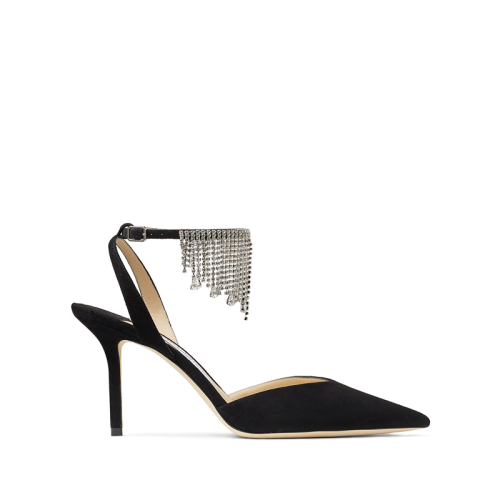 jimmy choo/周仰杰 birtie 85系列 女士 黑色 尖头吊坠高跟鞋 204birt