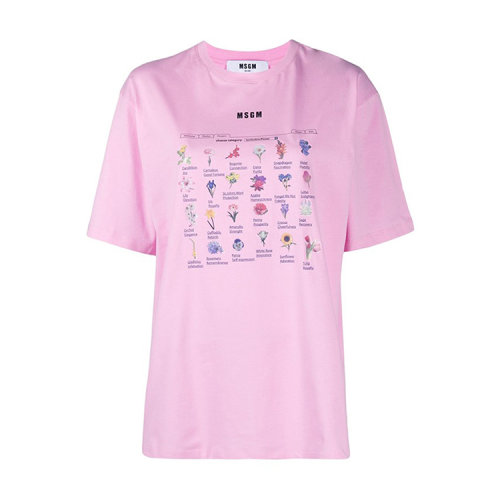 msgm/msgm 21年春夏 女士服装 女性 粉色 女士短袖t恤 3041mdm109