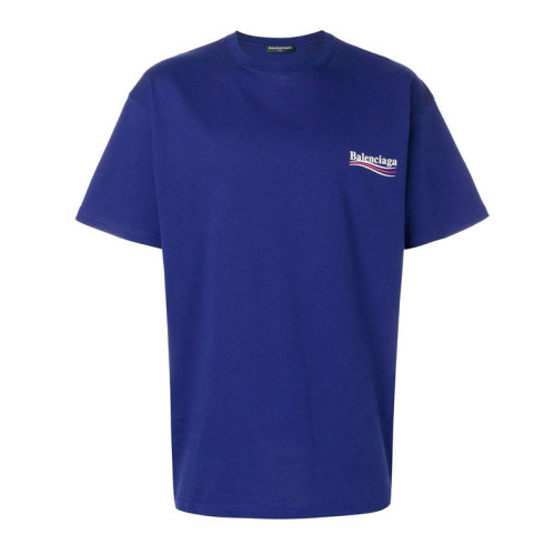 balenciaga/巴黎世家 男士蓝色棉短袖圆领t恤641675-tiv52-1195