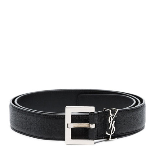 laurent paris/圣罗兰 ysl 男士羊皮金属标识商务休闲针扣式腰带皮带