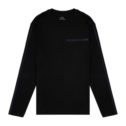 armani exchange 黑色 男士长袖t恤 3kztfe-zjh4z-1200 21年春夏