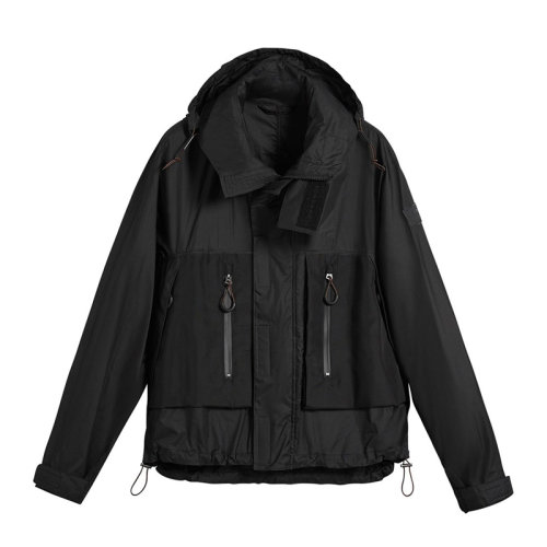 burberry/博柏利 男士黑色锦纶飞行夹克连帽 男士夹克外套