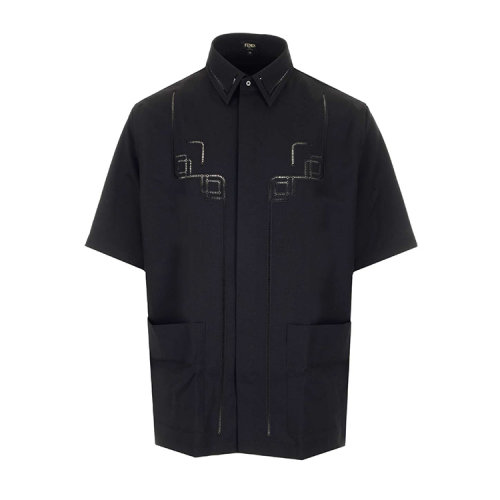 fendi/芬迪 21年春夏 男士服装 男性 黑色 男士短袖衬衫 fs0956 a4fq
