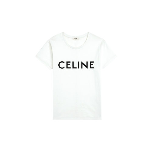 celine/赛琳 女士短袖celine棉质t恤 灰白色/黑色 celine t-shirt in