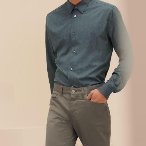 【包邮包税】 hermes爱马仕 21年秋冬 男士 长袖衬衫 chemise corps a