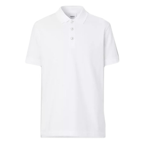 【包税】burberry/博柏利 经典款 男士白色棉质piqué短袖polo衫