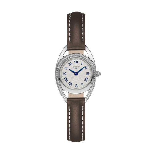 longines/浪琴 骑仕马术系列 真皮石英镶钻女表l6.135.0.71.