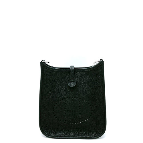 hermes/爱马仕 mini evelyne 黑银 mini伊芙琳 z刻 tc皮斜挎包