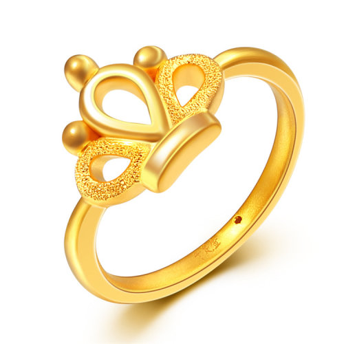 cnuti/粤通国际珠宝 足金戒指 足金3d硬金 皇冠戒指 金戒指 女款1.75g