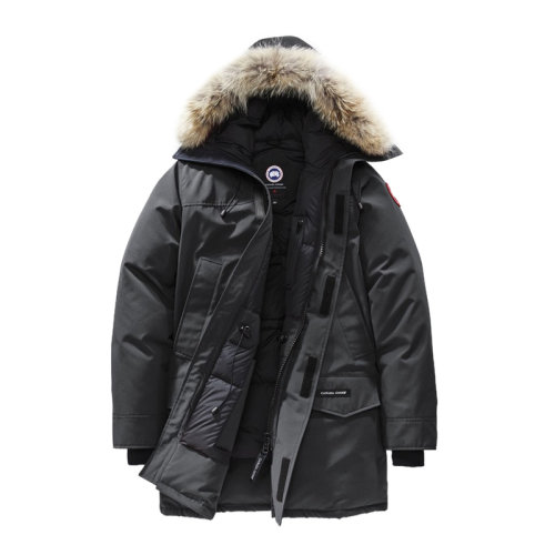 canada goose 加拿大鹅 男士石墨色白鸭绒中长款羽绒服