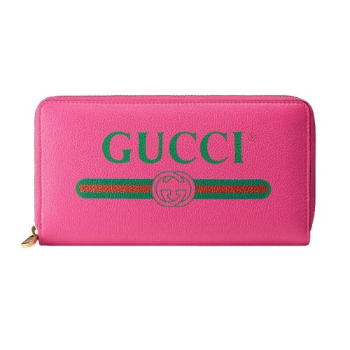gucci/古驰粉色皮质logo男士女士通用 钱包 496317 0gcat 8840粉色系