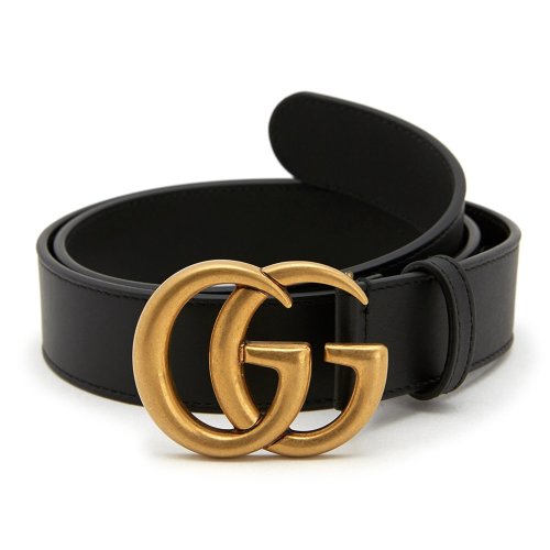 gucci/古驰 通用款式复古双glogo牛皮金扣板扣宽度4cm腰带397660 ap00