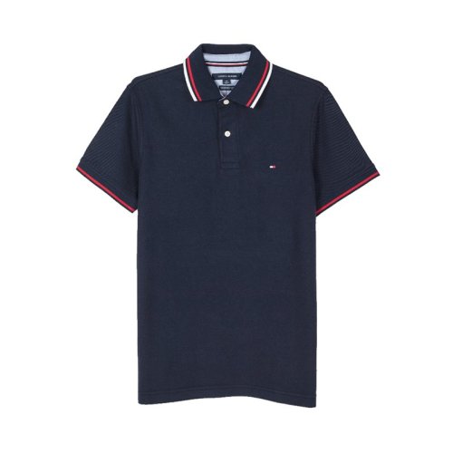 tommy hilfiger/唐美.希绯格 休闲经典logo标男士短polo c8878b