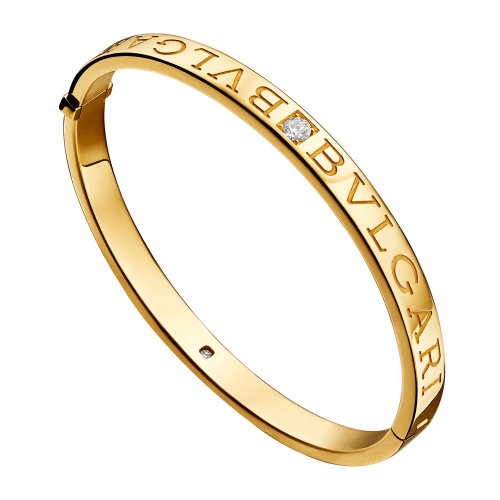 bvlgari/宝格丽 bvlgari bvlgari系列女士18k黄金钻石手镯s码 br
