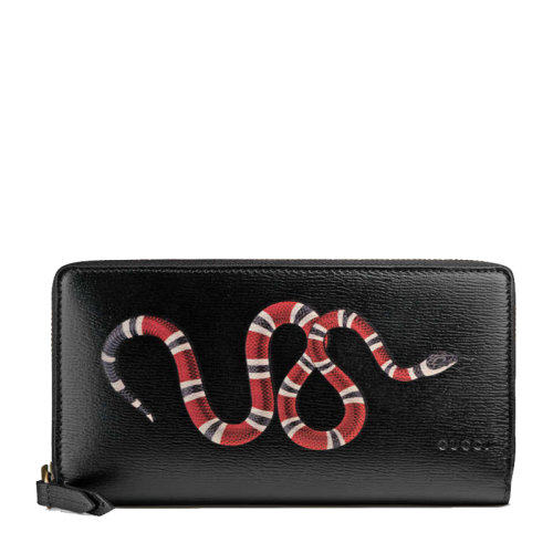 gucci/古驰 男士真皮黑色蛇印钱包 451273 duq1t 1058-012w 20170322