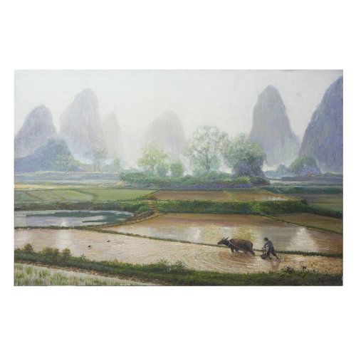 赵权《春耕》 布面油画 风景