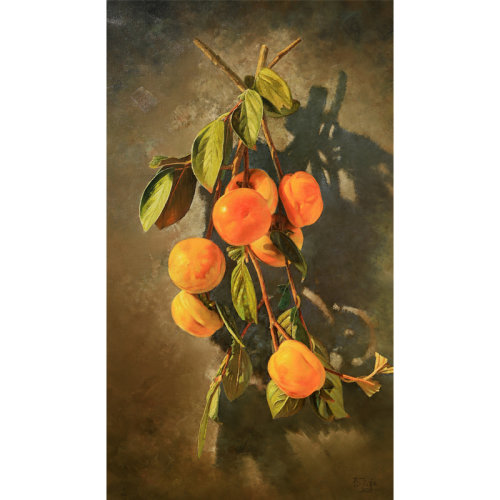 高元和 《柿子》 布面油画 静物