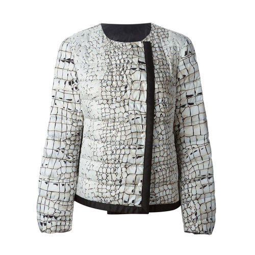 moncler/蒙克莱 女士鳄鱼皮纹理双排扣外套 sp