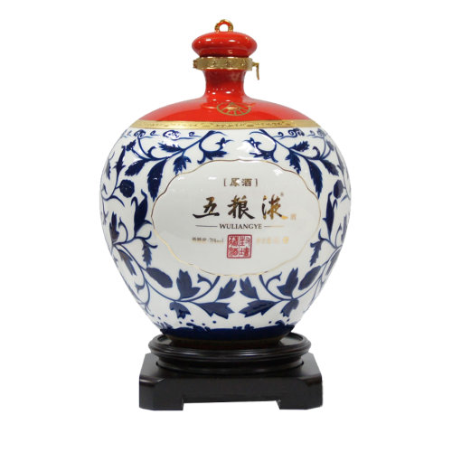 【限量100坛,独立收藏证书,标志性产品,封坛藏酒青花坛】五粮液封坛原