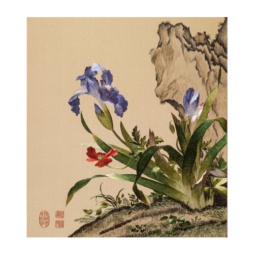 刺绣精品虞美人蝴蝶花苏绣刺绣南通沈绣非遗传承人国大师作品纯手工
