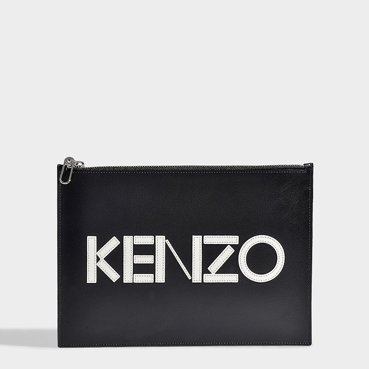 kenzo/高田贤三 18年秋冬 logo 信封包 女包 手包 女性 黑色 手拿包 f