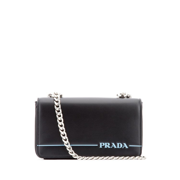 普拉达/prada 18年秋冬 链条 复古 女包 女性 信封包 黑色 单肩包 1bd