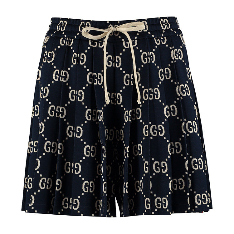 gucci/古驰 19年春夏 高腰 花纹 女性 短裤 蓝黑色 女士短裤 552674x