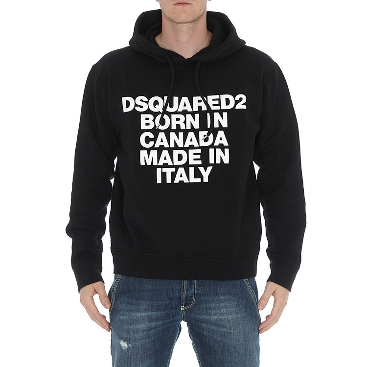 dsquared2/d二次方 19年秋冬 服装 套头 男性 连帽 字母印花 男卫衣