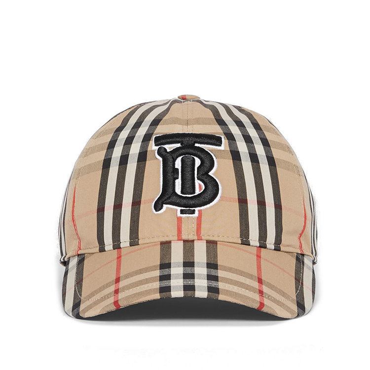 burberry/博柏利 19年秋冬 棒球帽 男性 格纹 logo 帽子 8017283_a