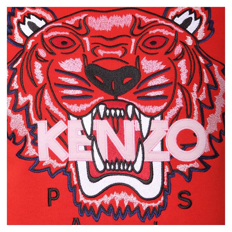 kenzo/高田贤三 19年春夏 套头 女性 logo 虎头 红色 女卫衣 f952s