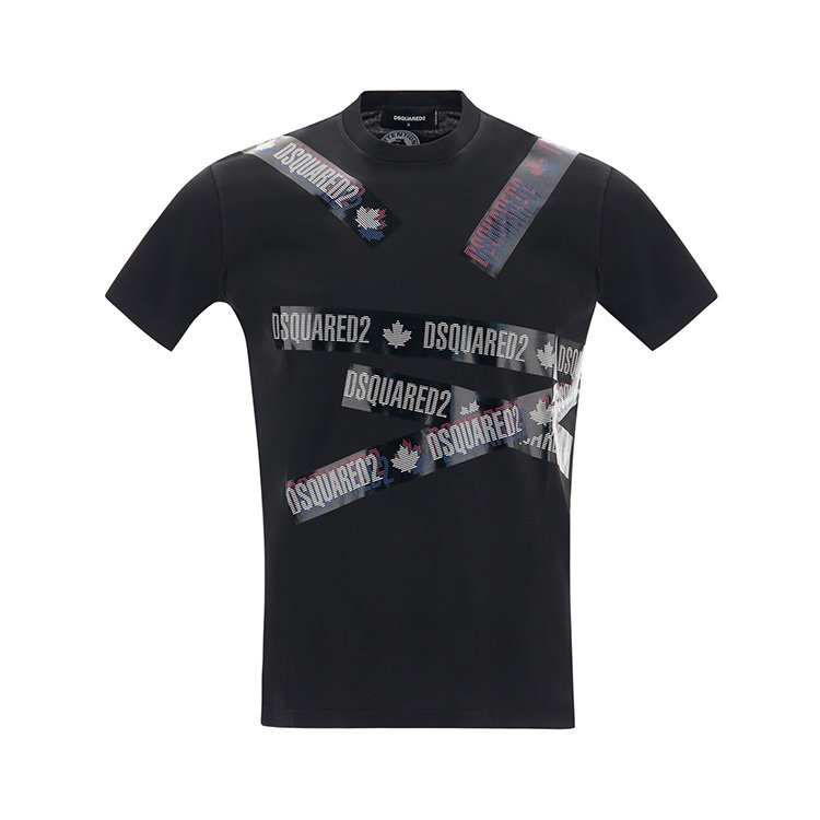 dsquared2/d二次方 19年秋冬 服装 圆领 男性 logo 宽松 男士短袖t恤