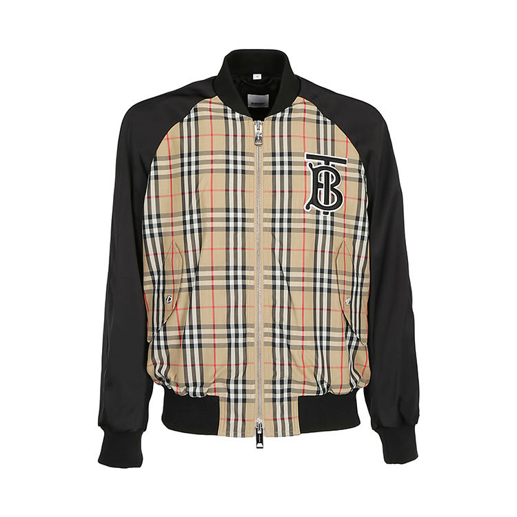 博柏利/burberry 19年秋冬 棒球服 男性 格纹 胸标 混色 男士夹克