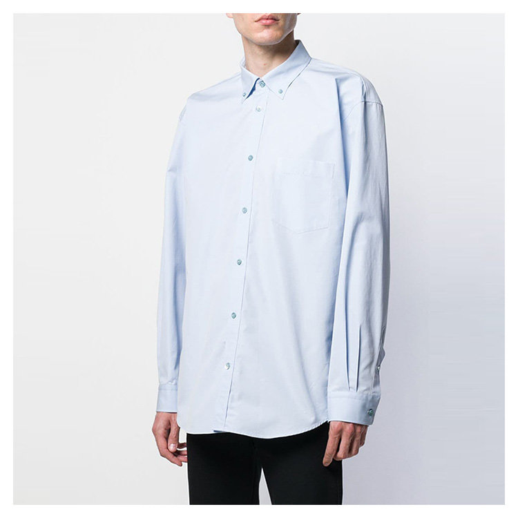 balenciaga(巴黎世家) 20年春夏男性简约商务风长袖衬衫 蓝色 39