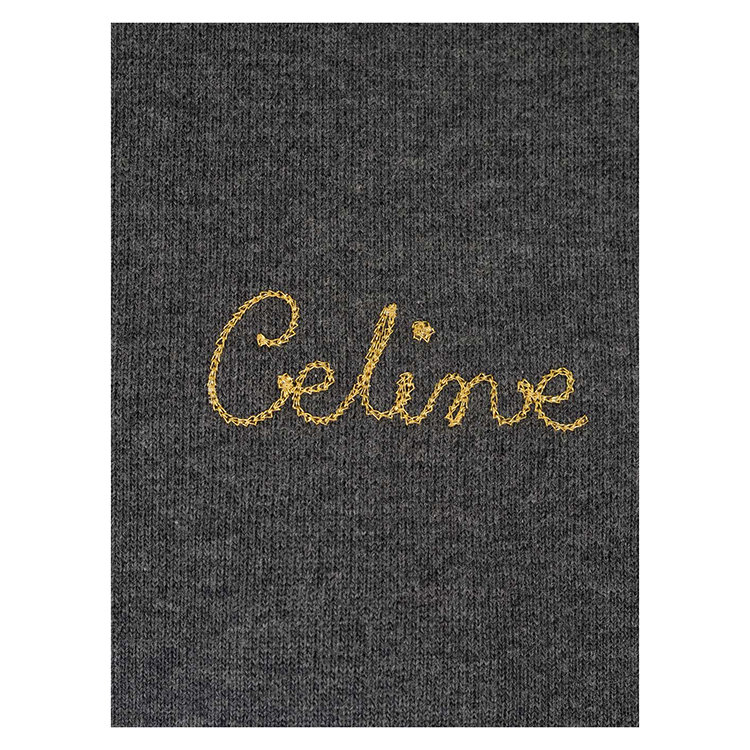celine标志logo,赛琳logo celine(赛琳) 深灰色棉质logo刺绣女士圆领卫衣 s
