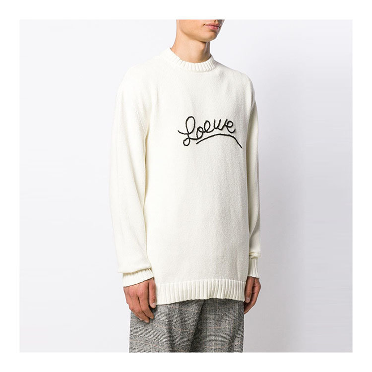 loewe/罗意威 19年秋冬 百搭 男性 男士针织衫/毛衣 h3299640sm ecru